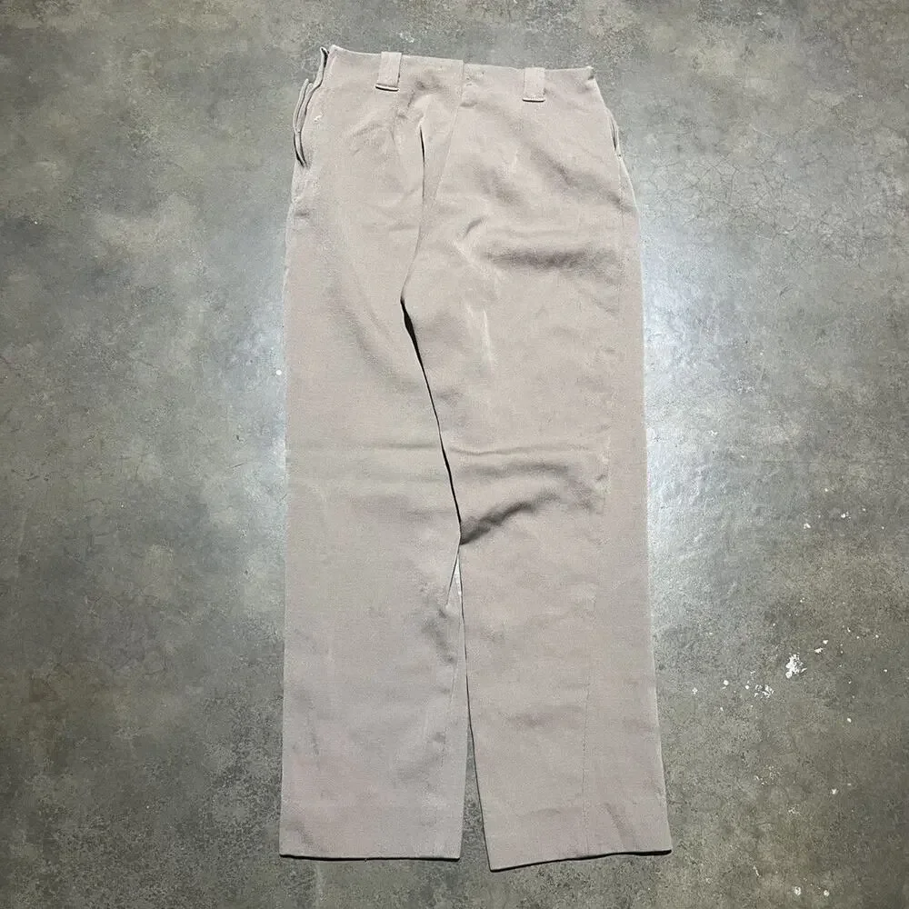 Vintage 50s Brown Western Gabardine Side Zip Pants 28x26